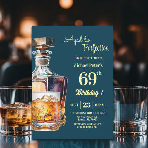 Im Alter zur Vollkommenheit Männer 69. Whiskey Geb Einladung