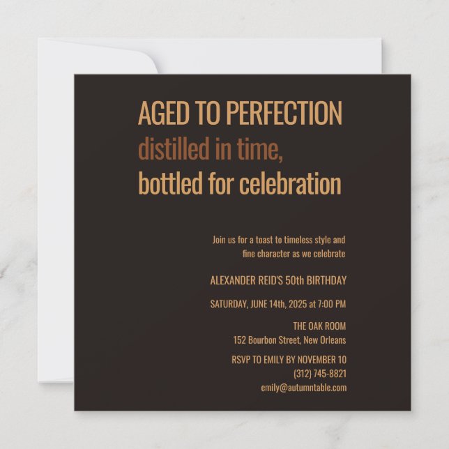 Im Alter zur Vollkommenheit | Whisky Geburtstag (Vorderseite)