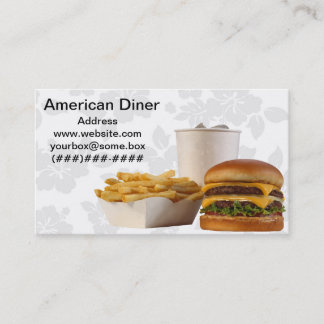 Im amerikanischen Stil Restaurant Visitenkarte