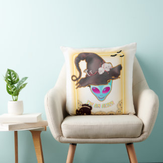 : "I'M AN ALIEN" Halloween Throw Pillow Kissen