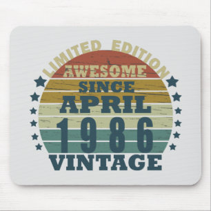 Im April 1986 geboren Vintage Geburtstagsgeschenk Mousepad