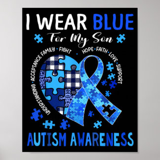 im April tragen blaue Autismusrisikoschirts Männer Poster