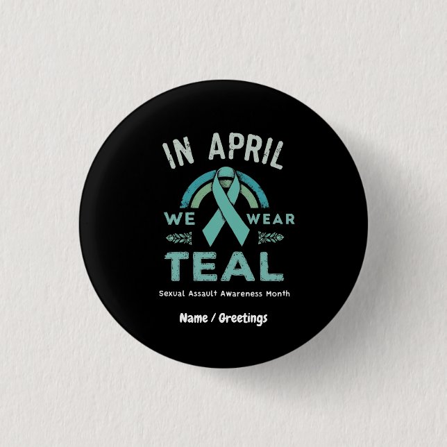 Im April tragen wir Aquamarine Aufklärung über bew Button (Vorderseite)