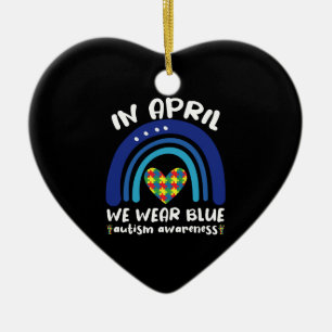 Im April tragen wir Blau Autismus-Bewusstseinsmona Keramik Ornament