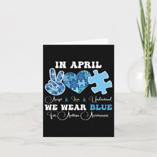 Im April tragen wir Blaue Autismus Bewusstsein Gro Karte