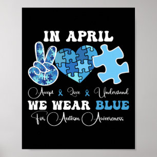 Im April tragen wir Blaue Autismus Bewusstsein Gro Poster