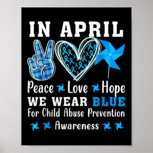 Im April tragen wir blaue Farbe für die Prävention Poster