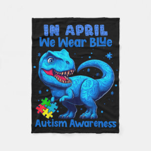 Im April tragen wir Blauer Autismus Bewusstsein Mo Fleecedecke