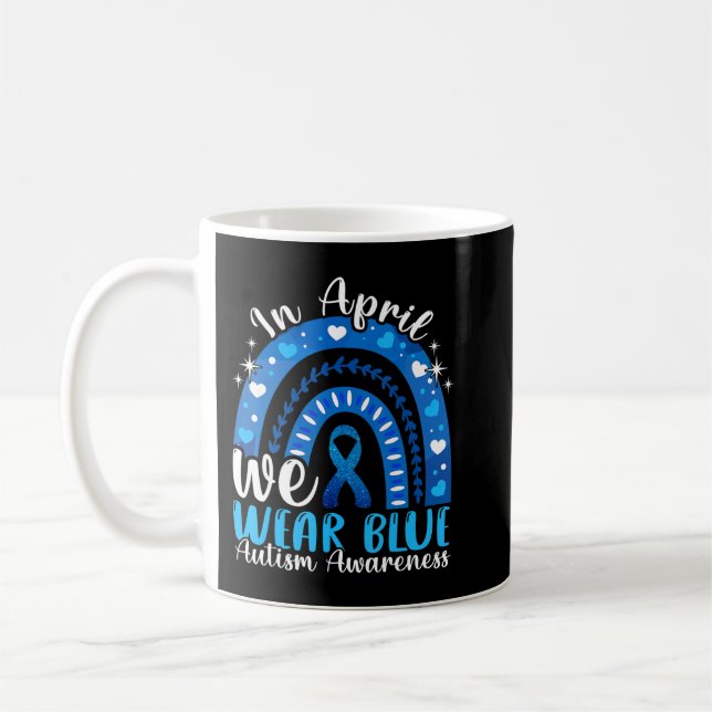 Im April tragen wir Blue Autism Awareness Leopard  Kaffeetasse (Links)