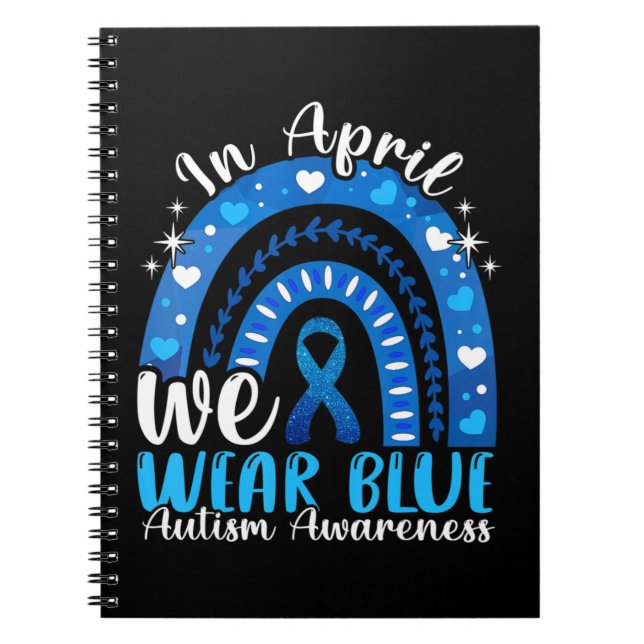 Im April tragen wir Blue Autism Awareness Leopard  Notizblock (Vorderseite)