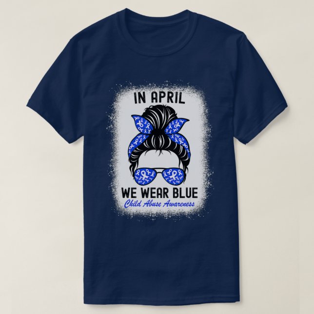 Im April tragen wir Blue for Child Missuse Awarene T-Shirt (Design vorne)