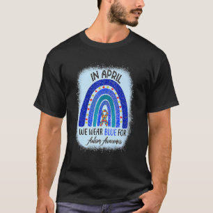 Im April tragen wir einen blauen Autismus-Bewussts T-Shirt