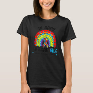 Im April tragen wir einen blauen Autismus-Bewussts T-Shirt