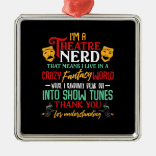 Im Atre Nerd auf Bühne Schauspielerin liebt Schau Ornament Aus Metall