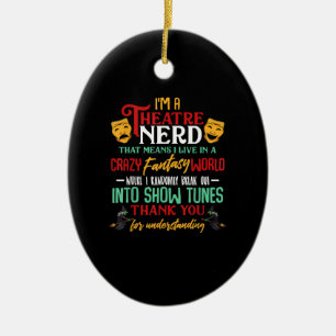 Im Atre Nerd auf Bühne Schauspielerin liebt Schaus Keramik Ornament