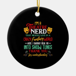 Im Atre Nerd auf Bühne Schauspielerin liebt Schaus Keramik Ornament