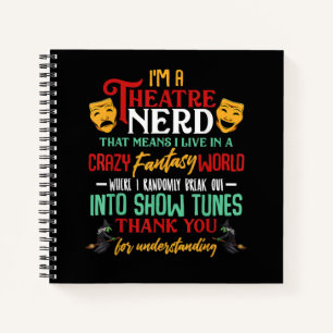 Im Atre Nerd auf Bühne Schauspielerin liebt Schaus Notizbuch