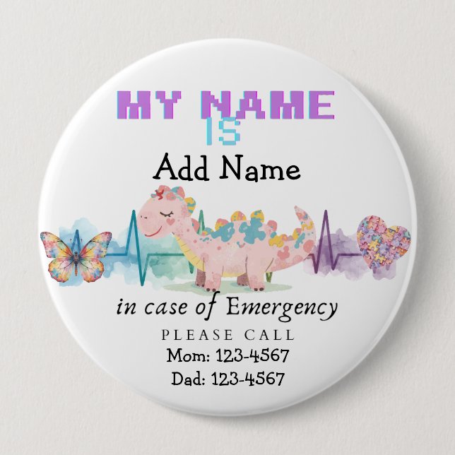 I'm autistic emergency pin Button badge (Vorderseite)