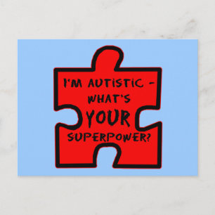 Im autistisch - was ist IHRE Supermacht? Postkarte
