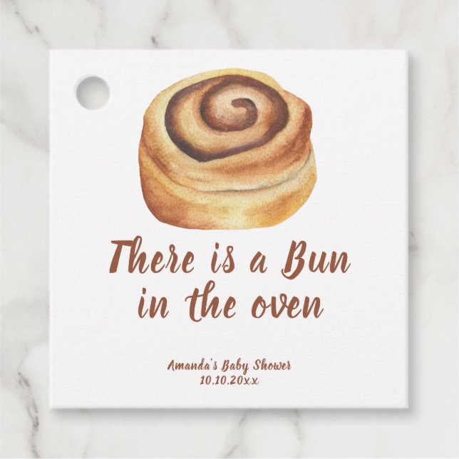 Im Backofen befindet sich eine kleine Dusche Geschenkanhänger (Vorderseite)