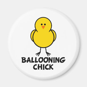 Im Ballon aufsteigendes Küken Magnet
