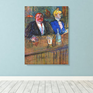 Im Bar von Toulouse Lautrec, Vintage Fine Art Leinwanddruck