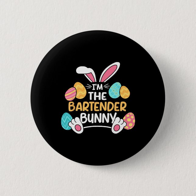 Im Barkeeper Bunny Bartending OsterMixologis Button (Vorderseite)