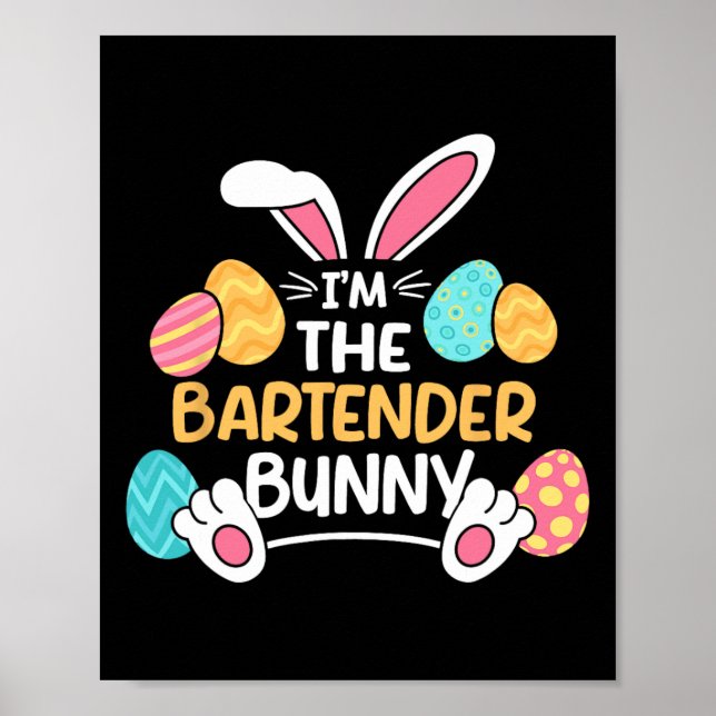 Im Barkeeper Bunny Bartending OsterMixologis Poster (Vorne)