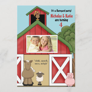 Im Barn Foto Geburtstagspartei Einladung