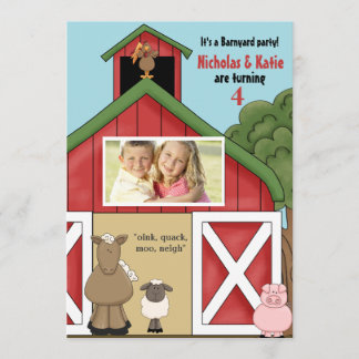 Im Barn Foto Geburtstagspartei Einladung