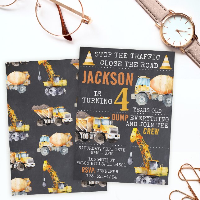 Im Bau Geburtstagsjunge Einladung (Von Creator hochgeladen)