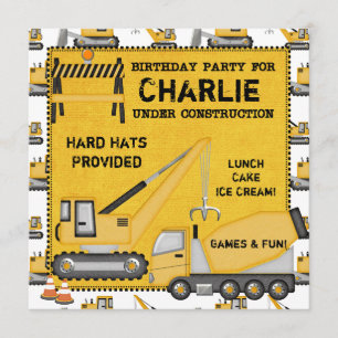 Im Bau kundenspezifische Geburtstags-Einladungen Einladung