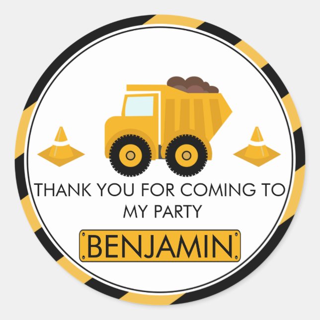 Im Baugewerbe Birthday Gunst Sticker (Vorderseite)