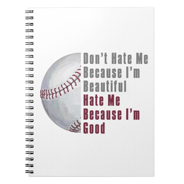 Im Beautiful Im Good Baseball Notizblock (Vorderseite)