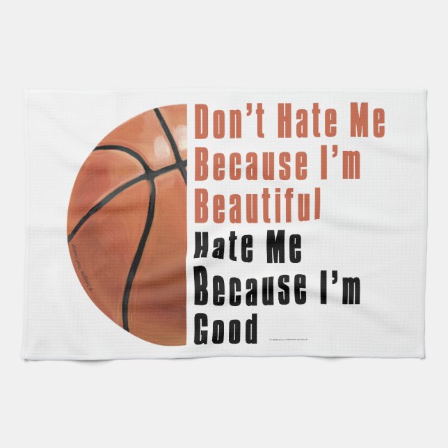 Im Beautiful Im Good Basketball Geschirrtuch (Horizontal)