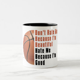 Im Beautiful Im Good Basketball Zweifarbige Tasse
