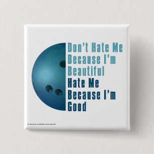 Im Beautiful Im Good Bowling Blue Button