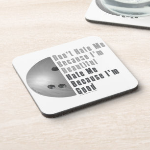 Im Beautiful Im Good Bowling Gray Untersetzer