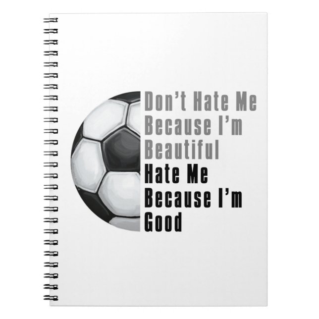 Im Beautiful Im Good Soccer Ball Notizblock (Vorderseite)