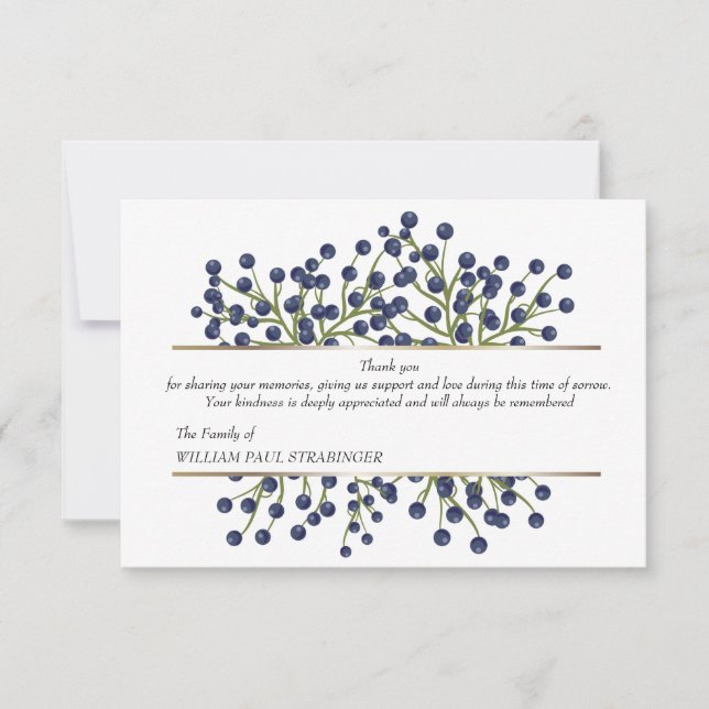 Im Beileid danke Ihnen, dass Sie Ihre Karte (Vorderseite)