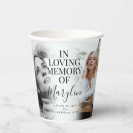 Im Beileid Erinnerung vor und nach dem Foto lieben Pappbecher