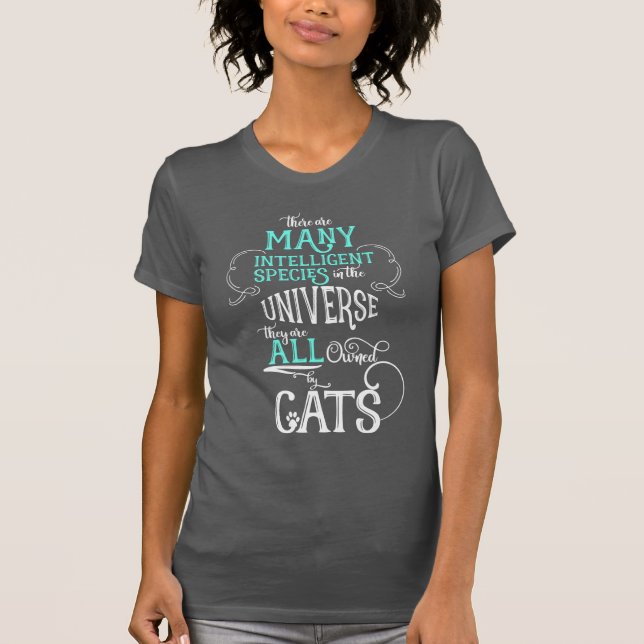 Im Besitz von Cats Lover Aqua und White DARK T-Shirt (Vorderseite)