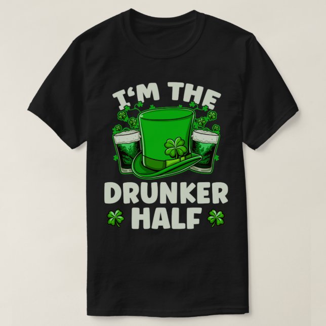 Im Betrunkeneren Bier trinken St Patricks Day3 T-Shirt (Design vorne)