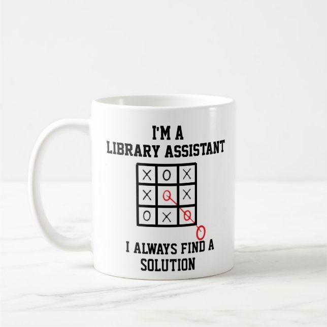 Im Bibliotheksassistenten finde ich immer eine Lös Kaffeetasse (Links)