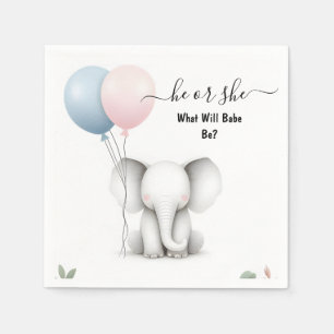 Im Big Zoo Baby White Elephant Birth Gender Reveve Serviette