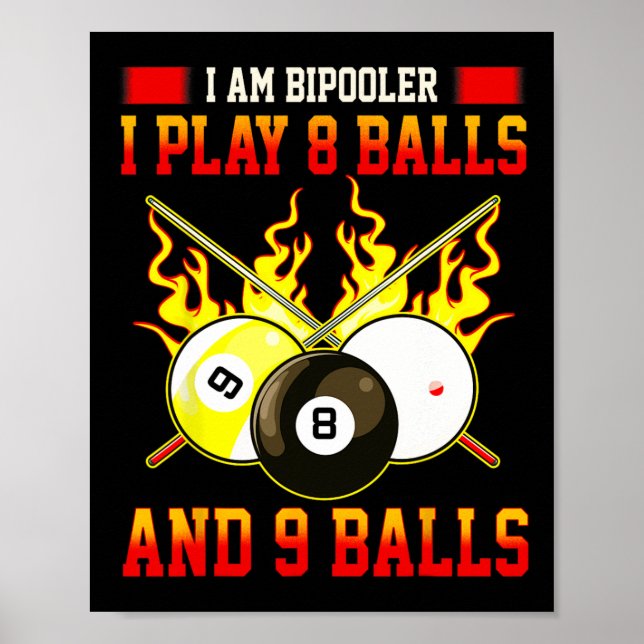Im Bipooler I spiele 8 - 9 Funny Billiards Game Poster (Vorne)