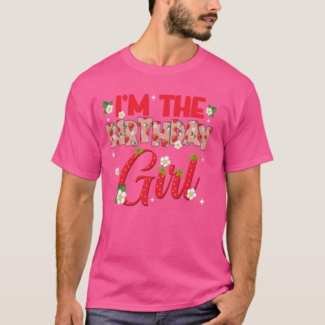Im Birthday Girl Strawberry Berry Sweet One T-Shirt (Vorderseite)