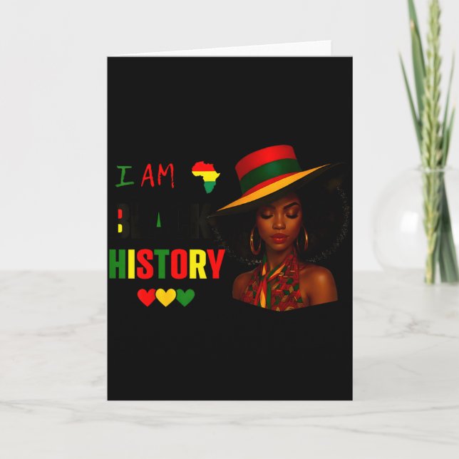 Im Black History Month Afroamerikanische Afro Frau Karte (Vorderseite)