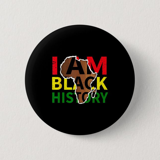 Im Black History Month Blm Afroamerikanische Männe Button (Vorderseite)