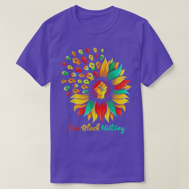 Im Black History Sunflower Flower African American T-Shirt (Design vorne)